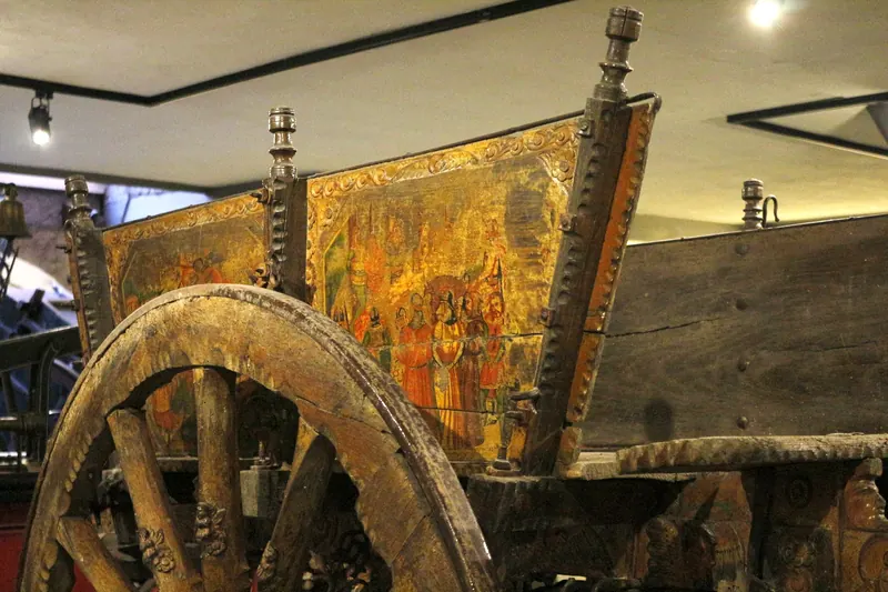 Carro barroc sicilià pintat amb escenes de cavallers